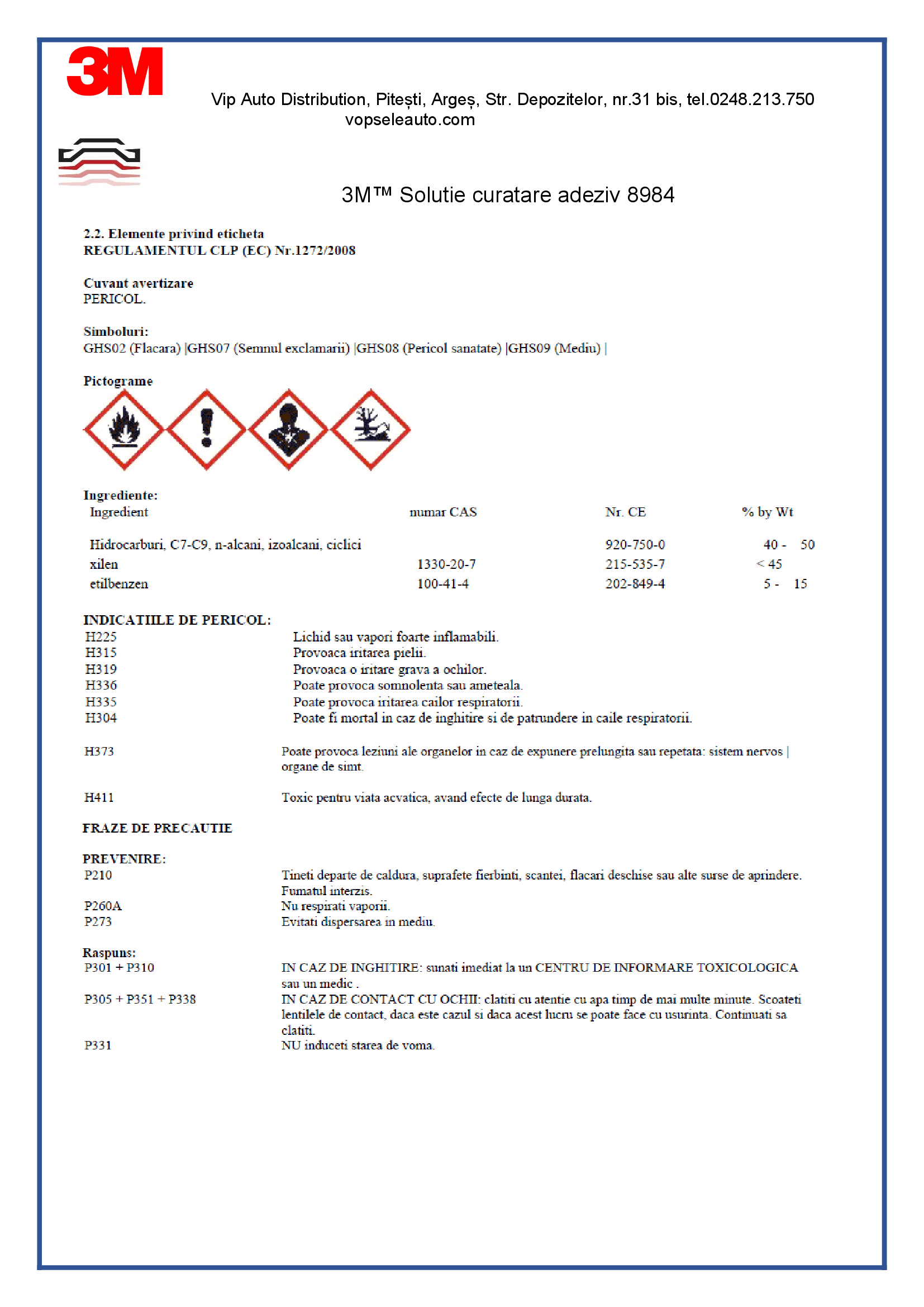 Agent curățare adeziv, 1l, 3M